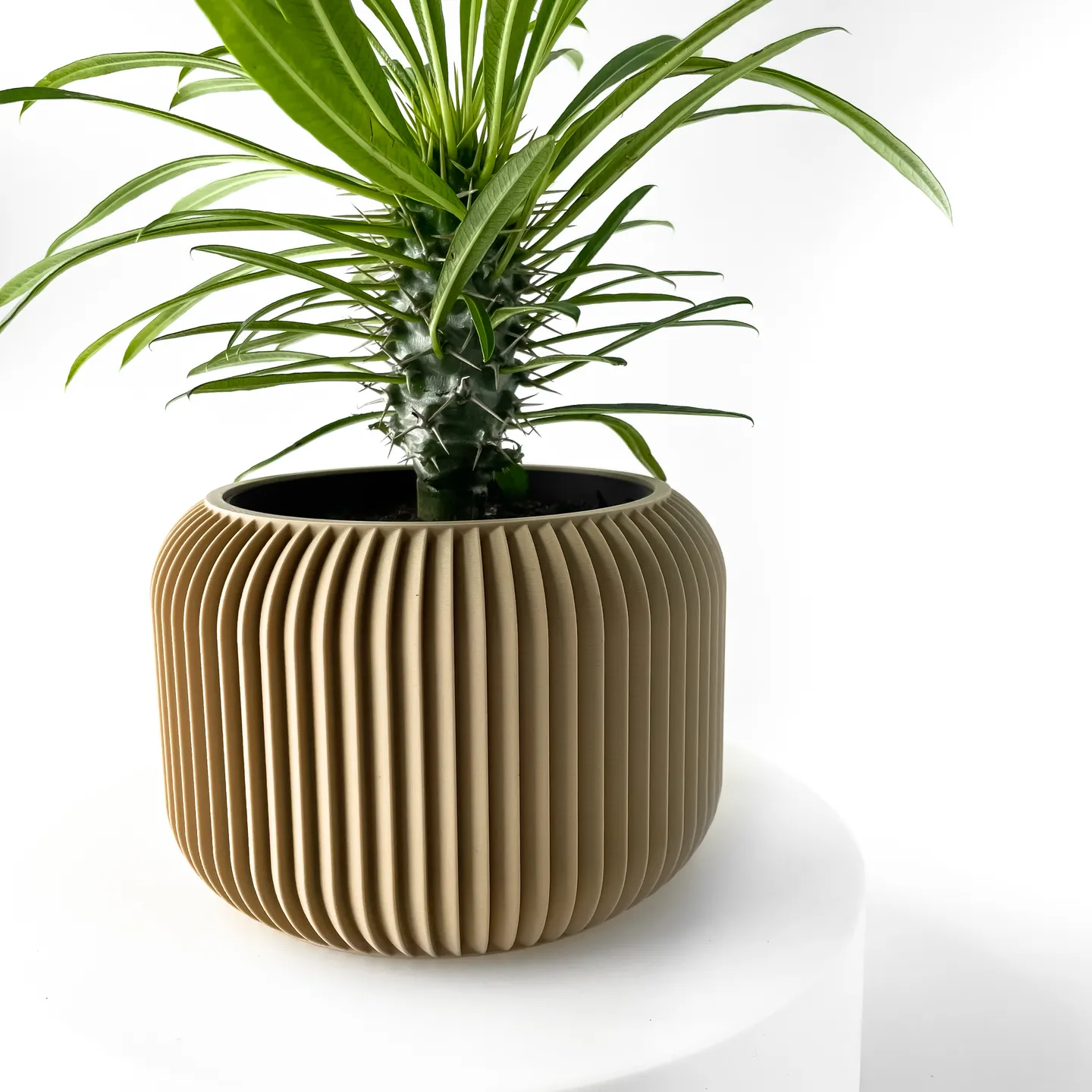 The Unis Planter Pot with Drainage Tray | Modern & Unique Home Decor- 0032 (Army Green, 3" Opening)
