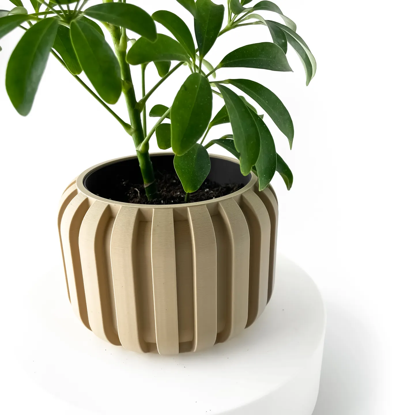 The Panu Planter Pot with Drainage Tray | Modern & Unique Home Decor- 0033 (Army Green, 3" Opening)