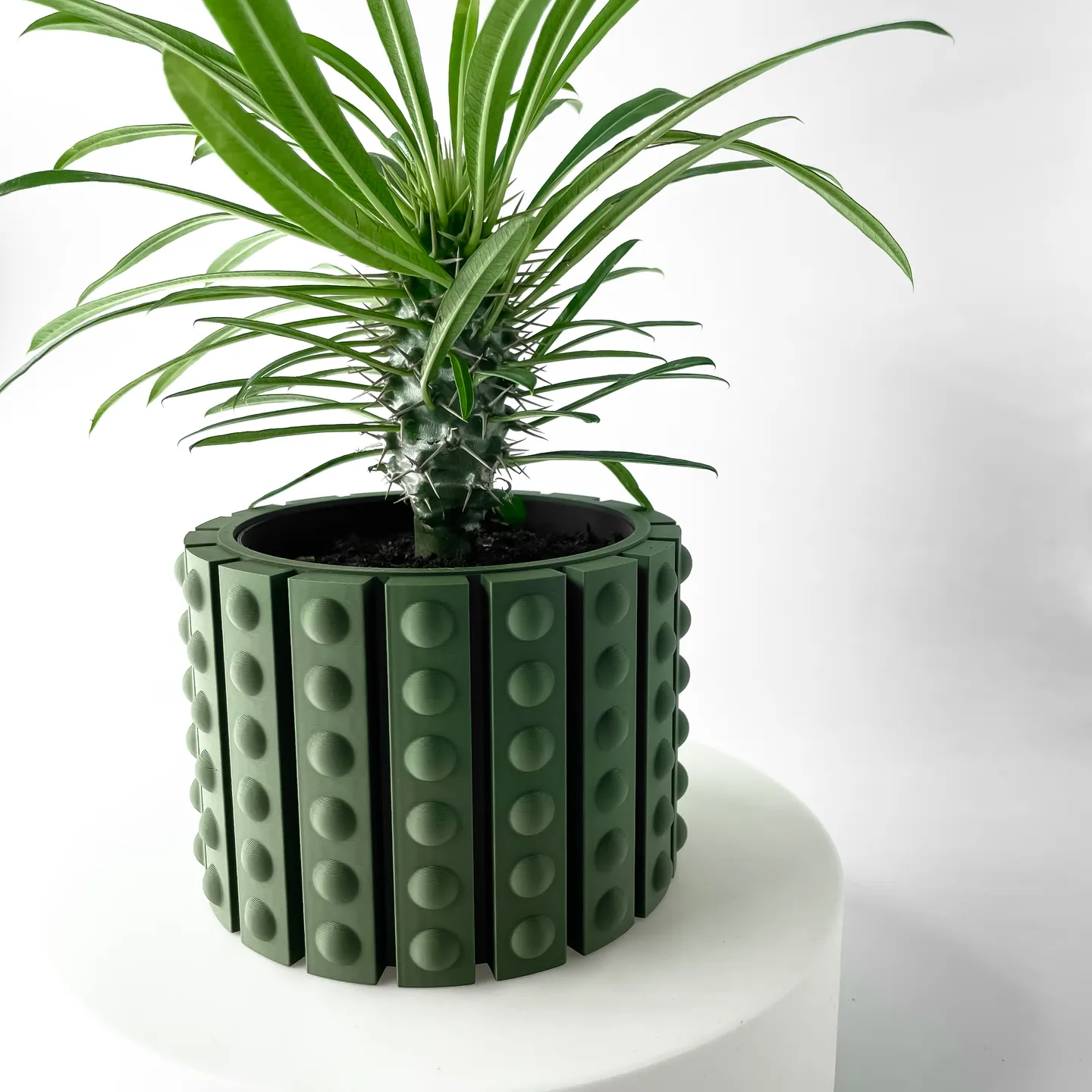 The Belio Planter Pot with Drainage Tray | Modern & Unique Home Decor- 0042 (Army Green, 3" Opening)