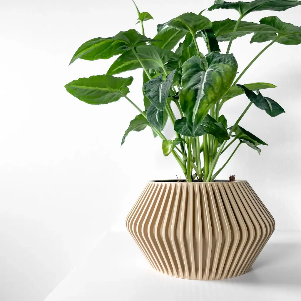 The Hendro Planter Pot with Drainage Tray | Modern & Unique Home Decor- 0076