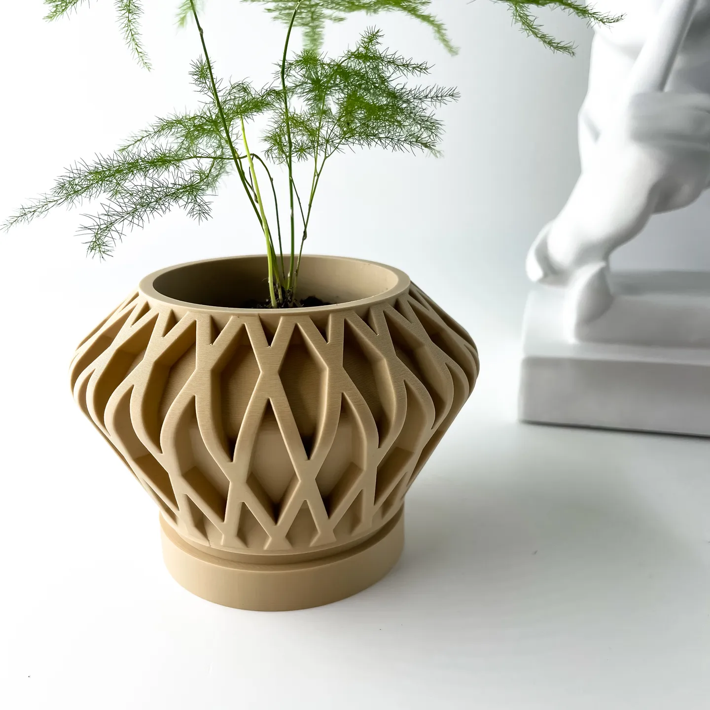The Suvan Planter Pot with Drainage Tray | Modern & Unique Home Decor- 0085