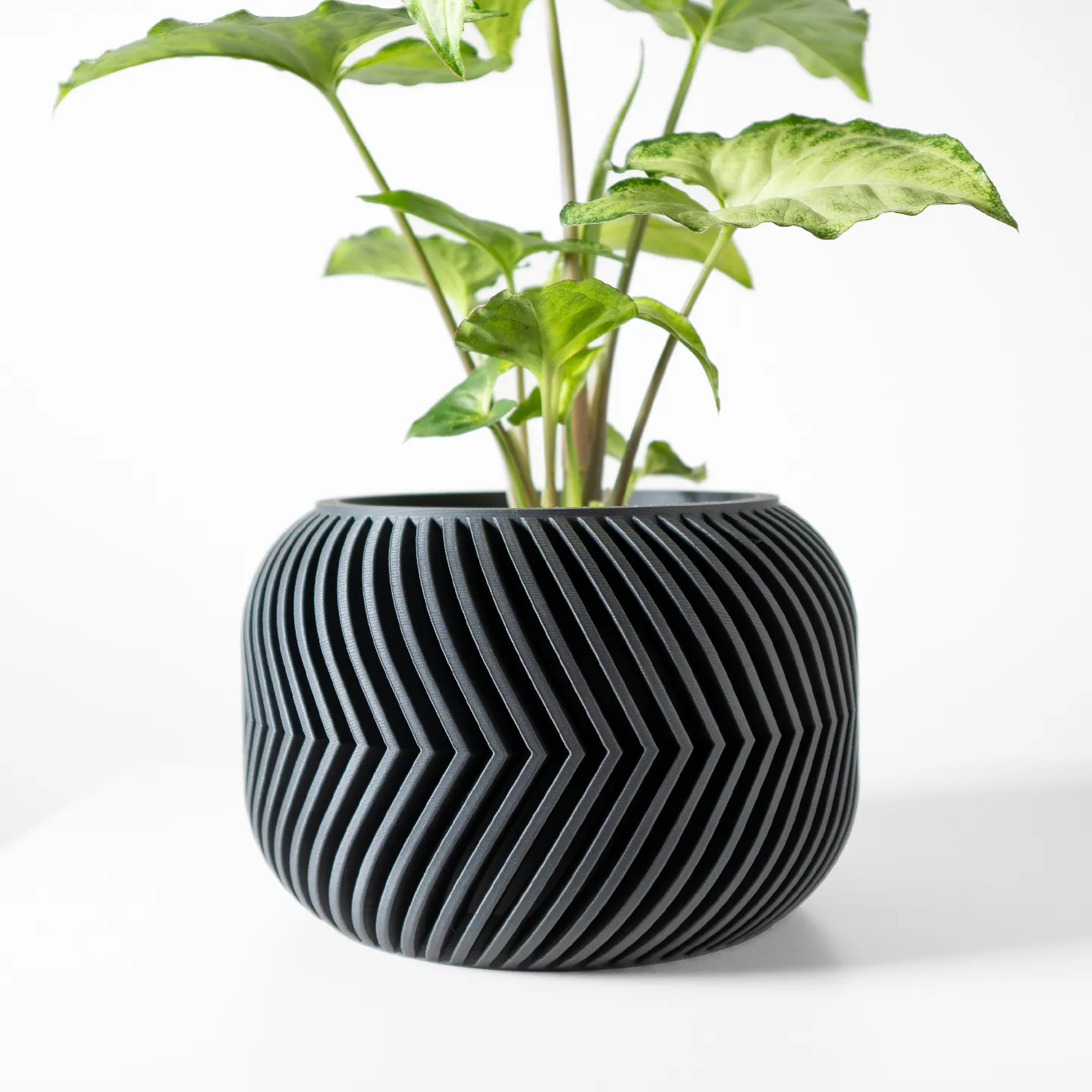 The Ervon Planter Pot with Drainage Tray | Modern & Unique Home Decor- 0086 (Army Green, 3" Opening)