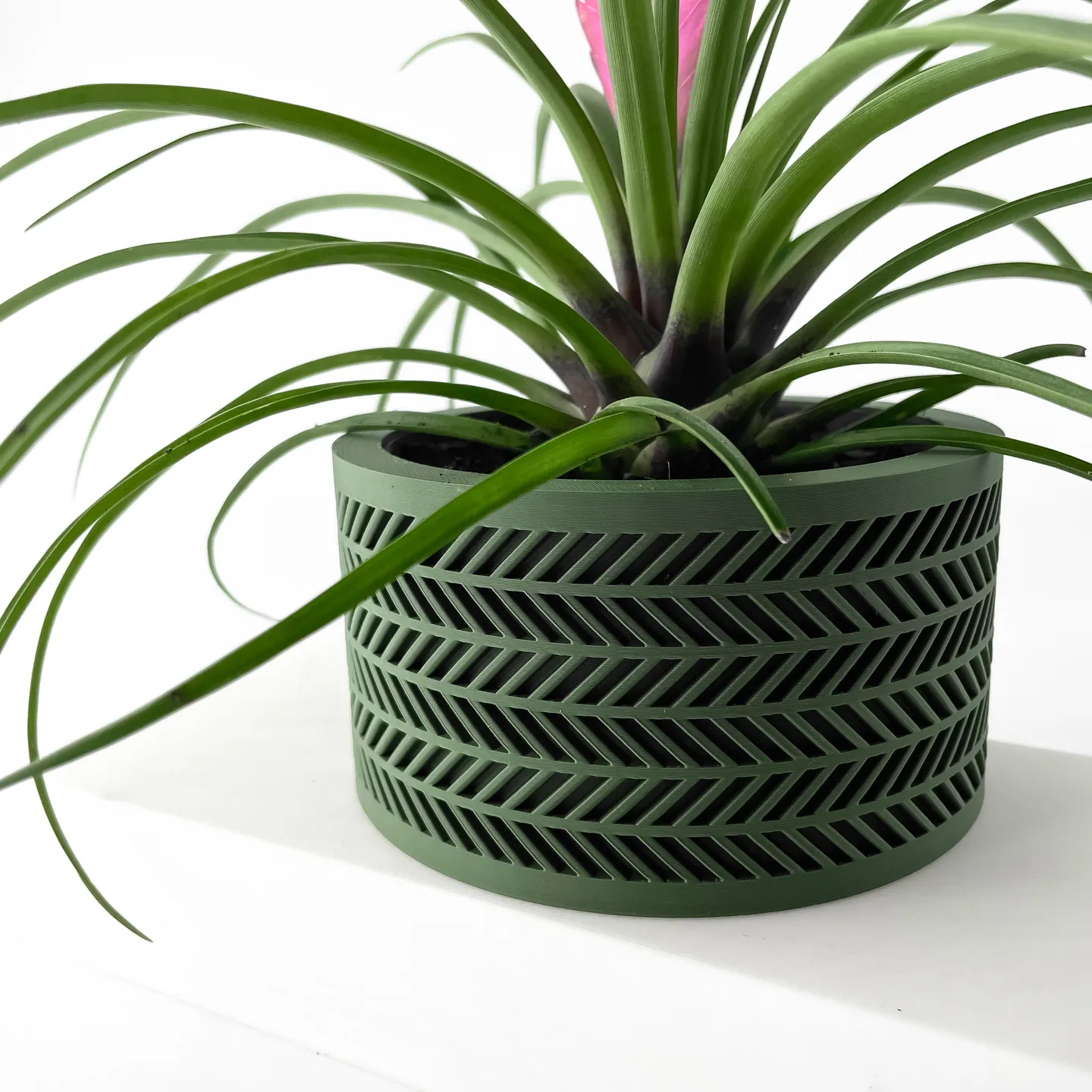 The Quen Planter Pot with Drainage Tray | Modern & Unique Home Decor- 0092 (Army Green, 3" Opening)
