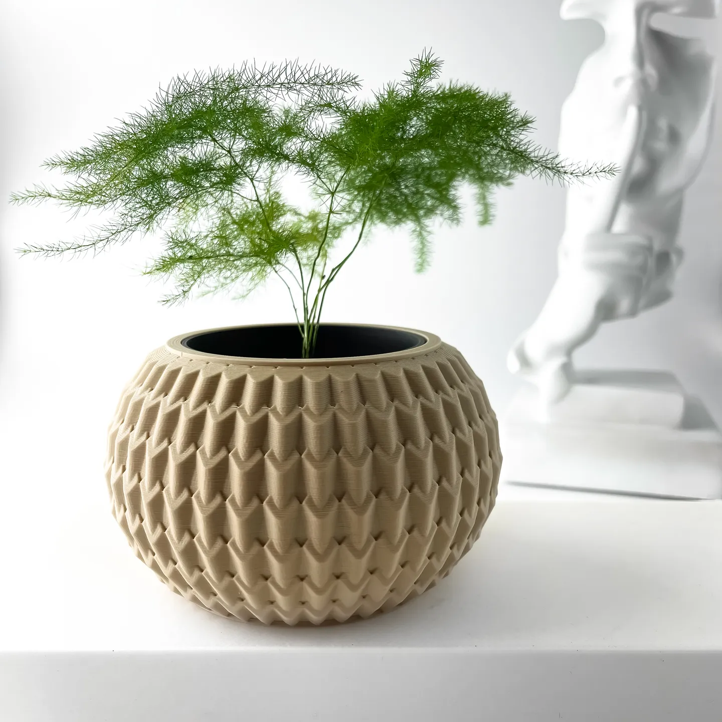 The Iver Planter Pot with Drainage Tray | Modern & Unique Home Decor- 0096 (Army Green, 3" Opening)