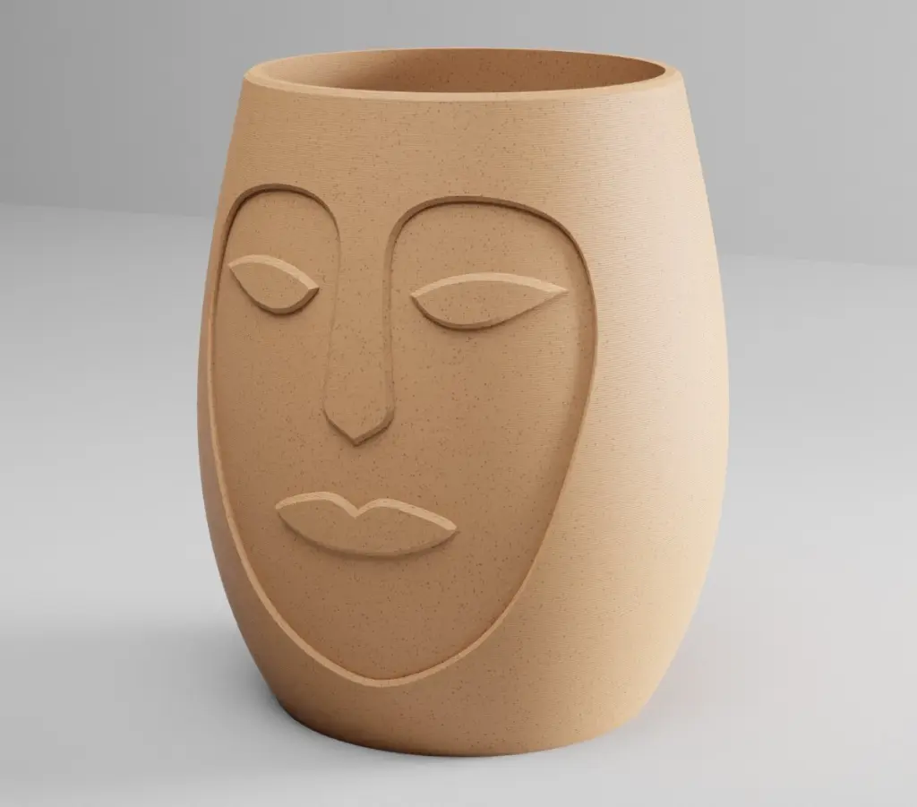 The Face Planter Pot with Drainage Tray | Modern & Unique Home Decor- 0101 (Army Green, 3" Opening)