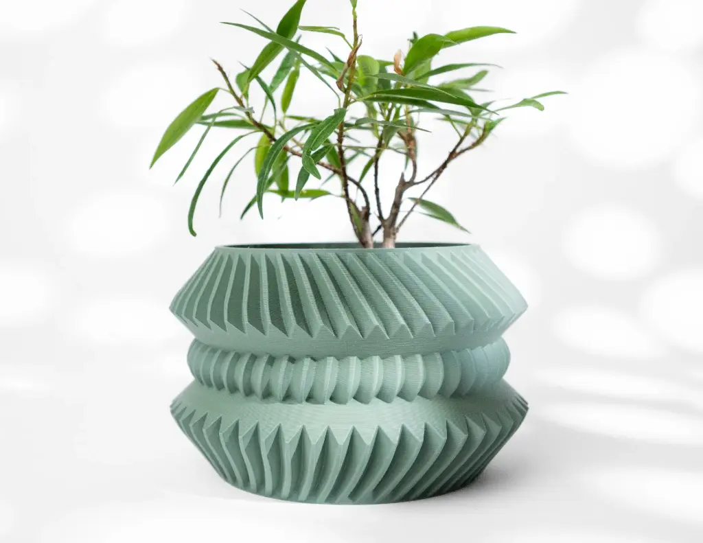 The Jako Planter Pot with Drainage Tray | Modern & Unique Home Decor- 0102 (Army Green, 3" Opening)