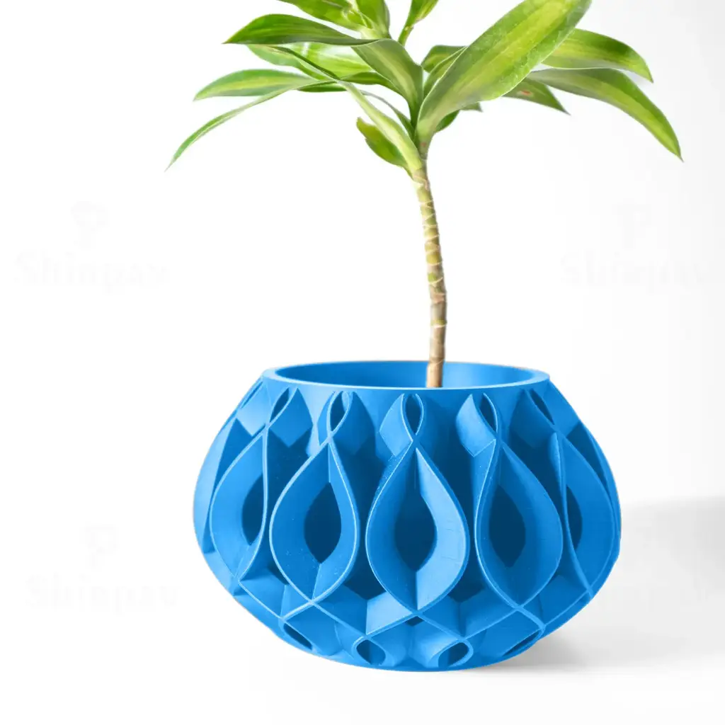 The Viris Planter Pot with Drainage Tray | Modern & Unique Home Decor- 0106