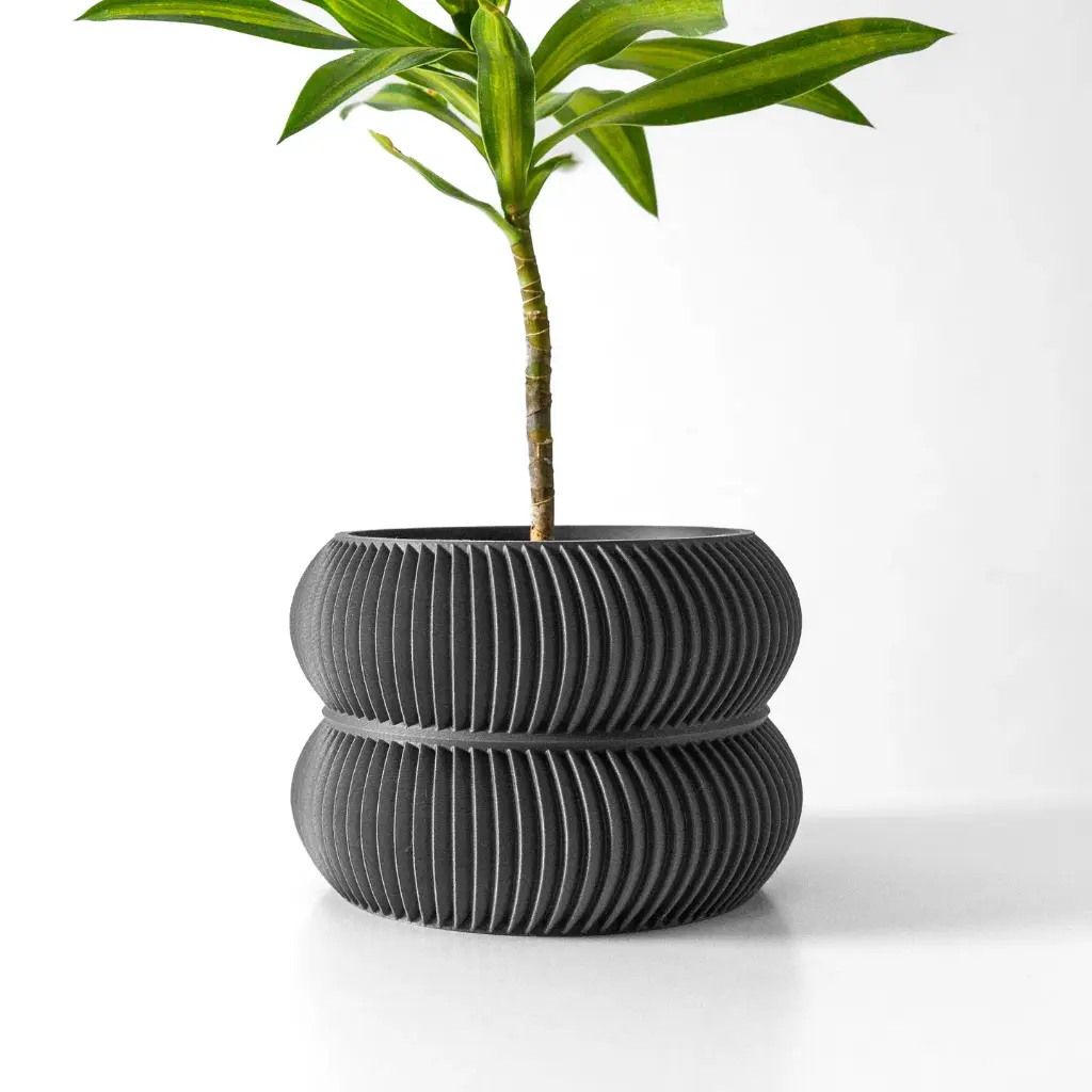 The Miko Planter Pot with Drainage Tray | Modern & Unique Home Decor- 0111
