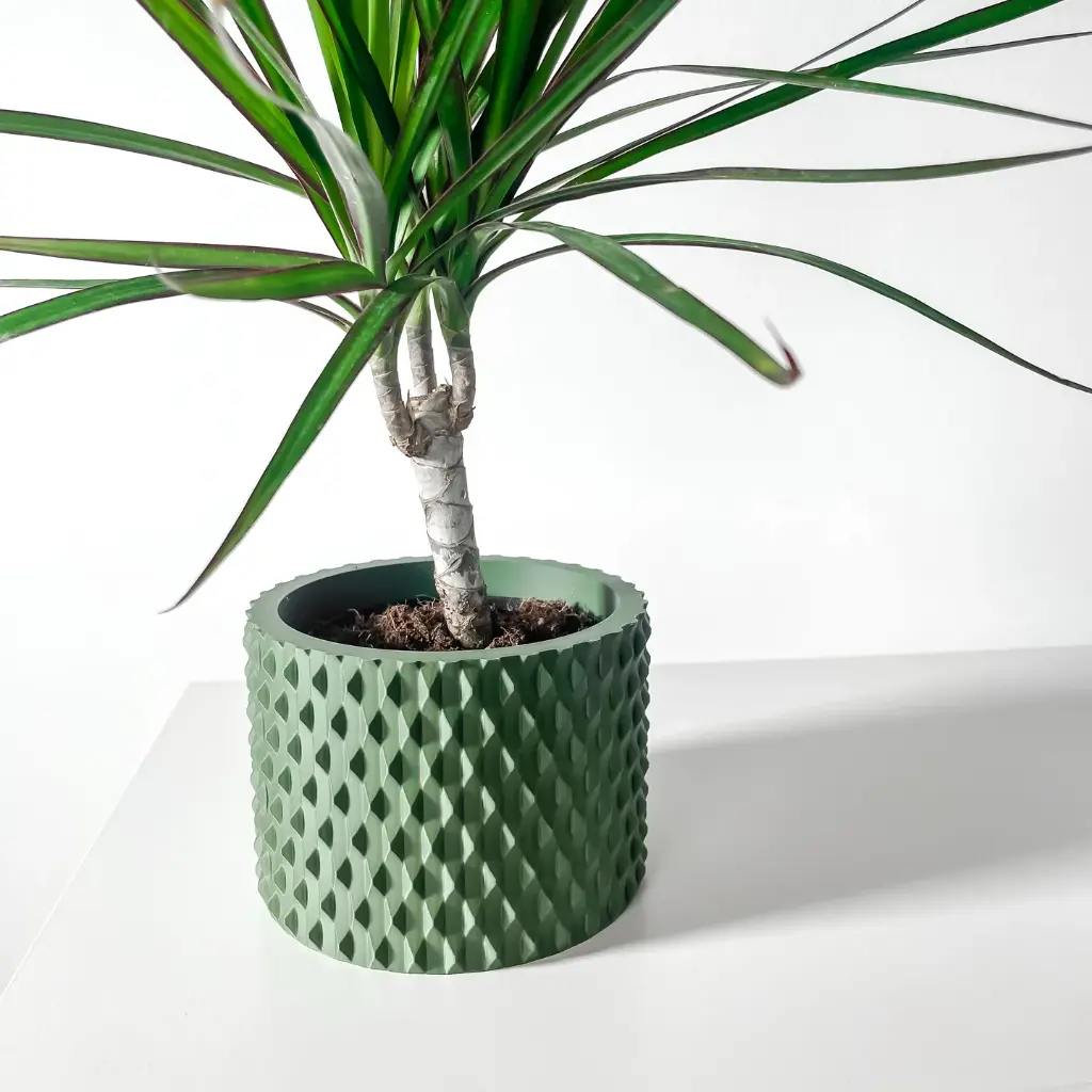 The Ondir Planter Pot with Drainage Tray | Modern & Unique Home Decor- 0120