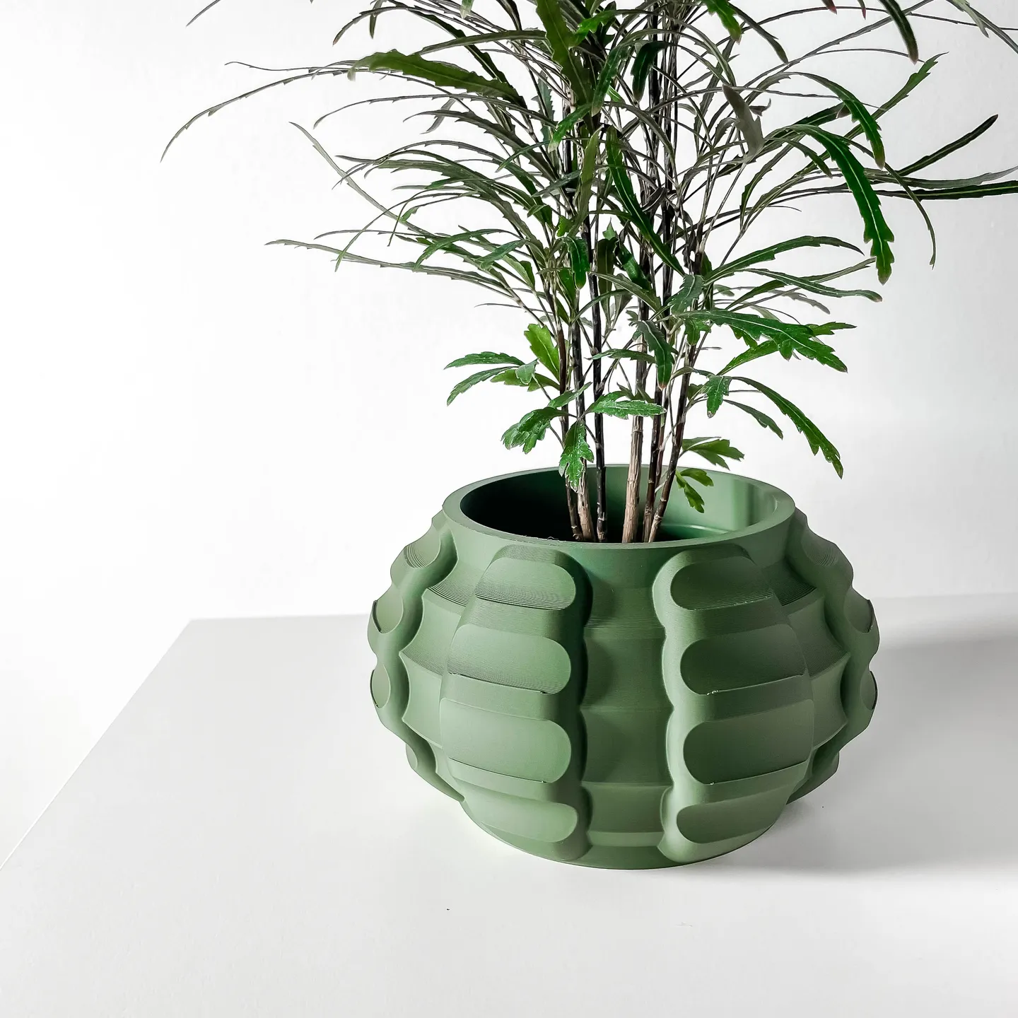 The Jute Planter Pot with Drainage Tray | Modern & Unique Home Decor- 0126 (Army Green, 3" Opening)