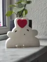 Elephant Family with Heart Sculpture for Home Decor - 9014