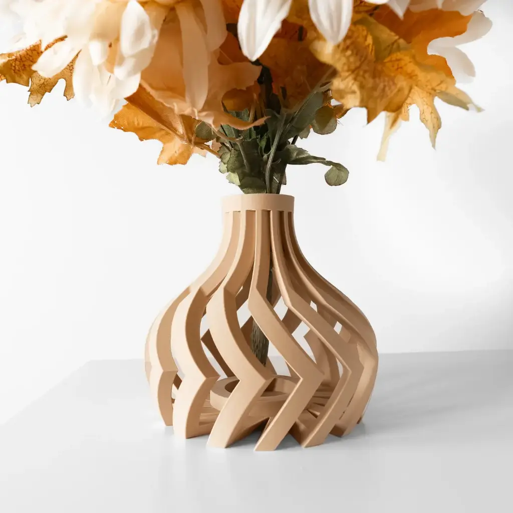 The Lovi Flower Vase | Modern & Unique Home Decor for Flower Arrangements - 1008 (Army Green, 7 Inch)