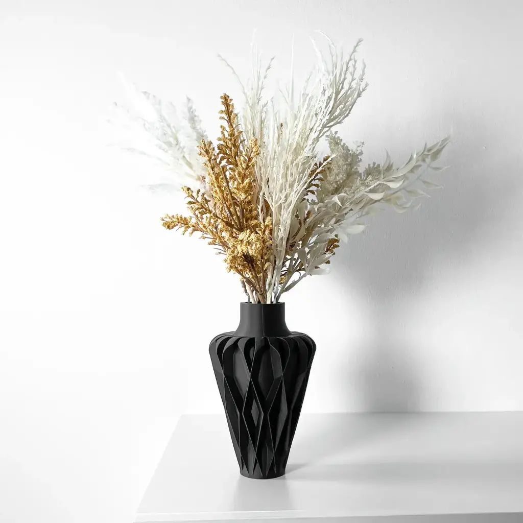 The Lunor Flower Vase | Modern & Unique Home Decor for Flower Arrangements - 1013 (Army Green, 7 Inch)