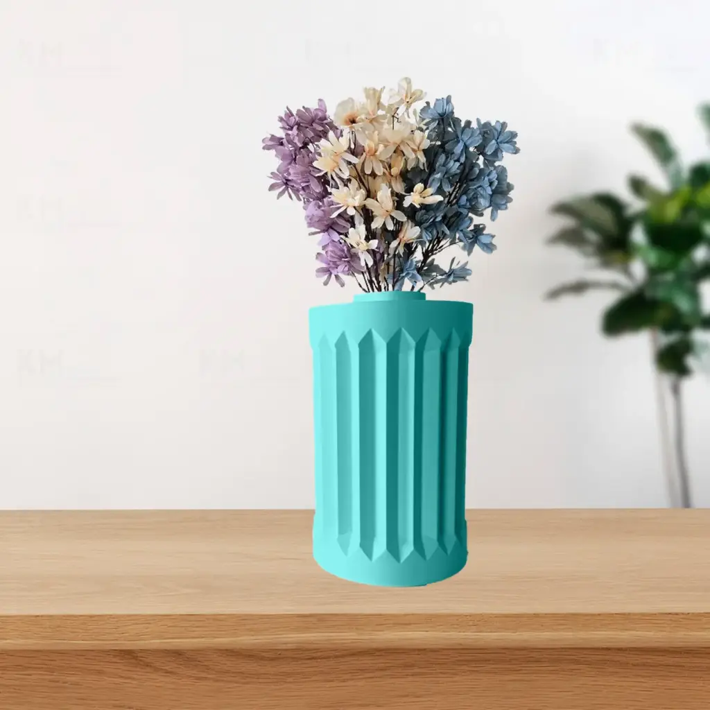The Draxi Flower Vase | Modern & Unique Home Decor for Flower Arrangements - 1053 (Army Green, 7 Inch)