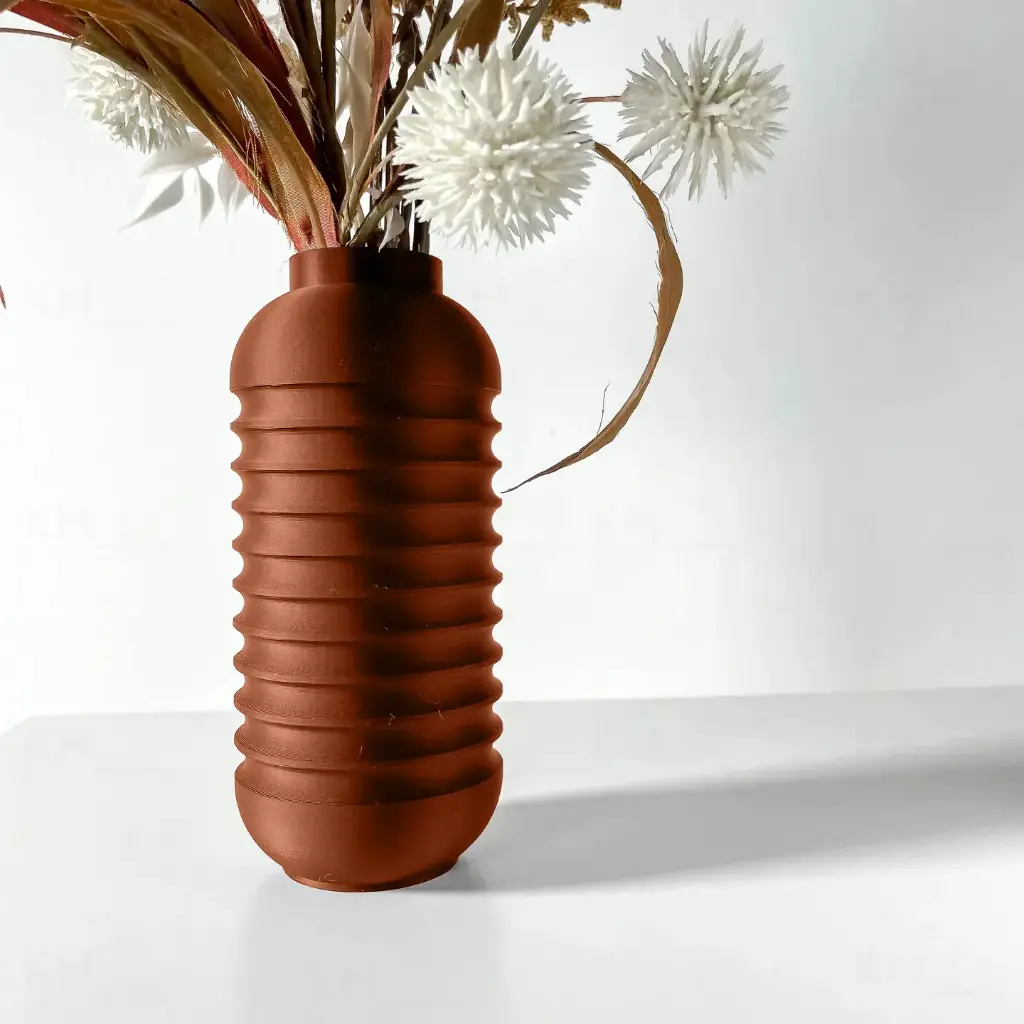 The Vano Flower Vase | Modern & Unique Home Decor for Flower Arrangements - 1058 (Army Green, 7 Inch)