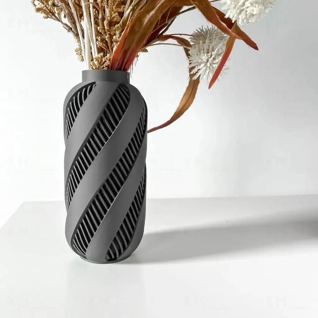 The Alin  Flower Vase | Modern & Unique Home Decor for Flower Arrangements - 1062 (Army Green, 7 Inch)