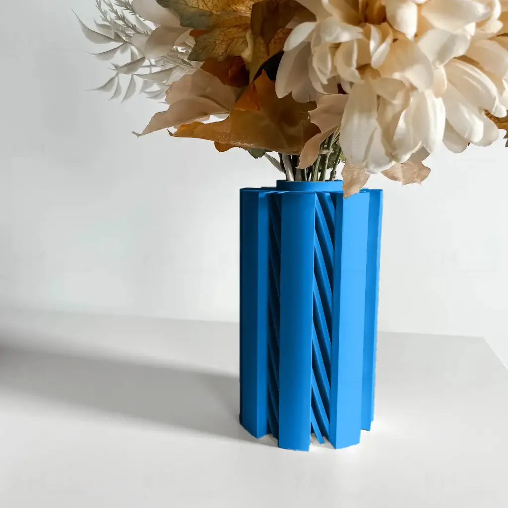 The Landis Flower Vase | Modern & Unique Home Decor for Flower Arrangements - 1064 (Army Green, 7 Inch)