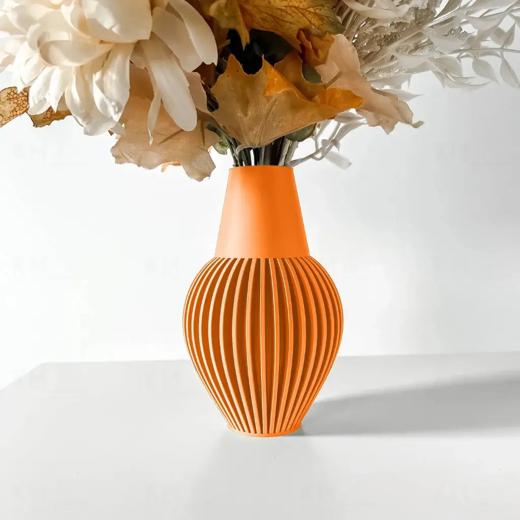 The Donos Flower Vase | Modern & Unique Home Decor for Flower Arrangements - 1065 (Army Green, 7 Inch)