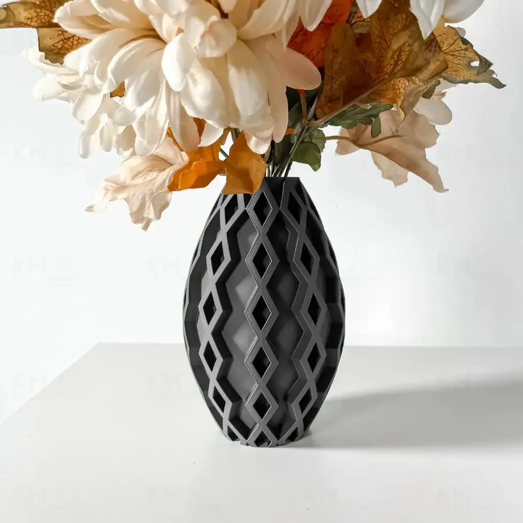 The Sumi Flower Vase | Modern & Unique Home Decor for Flower Arrangements - 1068 (Army Green, 7 Inch)