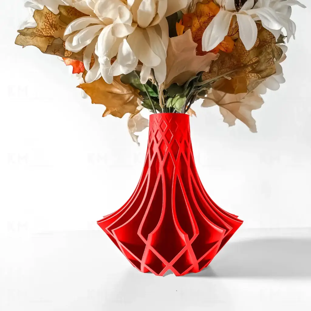The Kiva Flower Vase | Modern & Unique Home Decor for Flower Arrangements - 1072 (Army Green, 7 Inch)