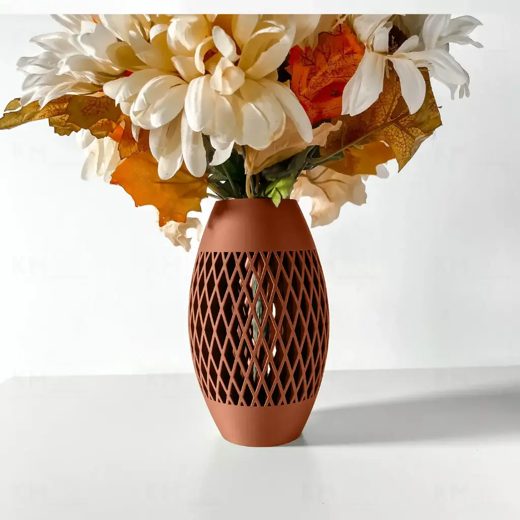 The Xero Flower Vase | Modern & Unique Home Decor for Flower Arrangements - 1075 (Army Green, 7 Inch)