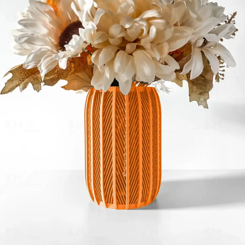 The Inso Flower Vase | Modern & Unique Home Decor for Flower Arrangements - 1082 (Army Green, 7 Inch)