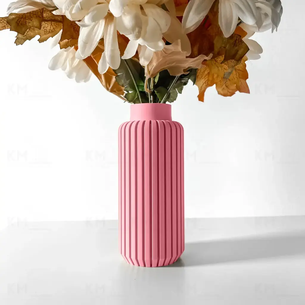 The Yuso Flower Vase | Modern & Unique Home Decor for Flower Arrangements - 1087 (Army Green, 7 Inch)