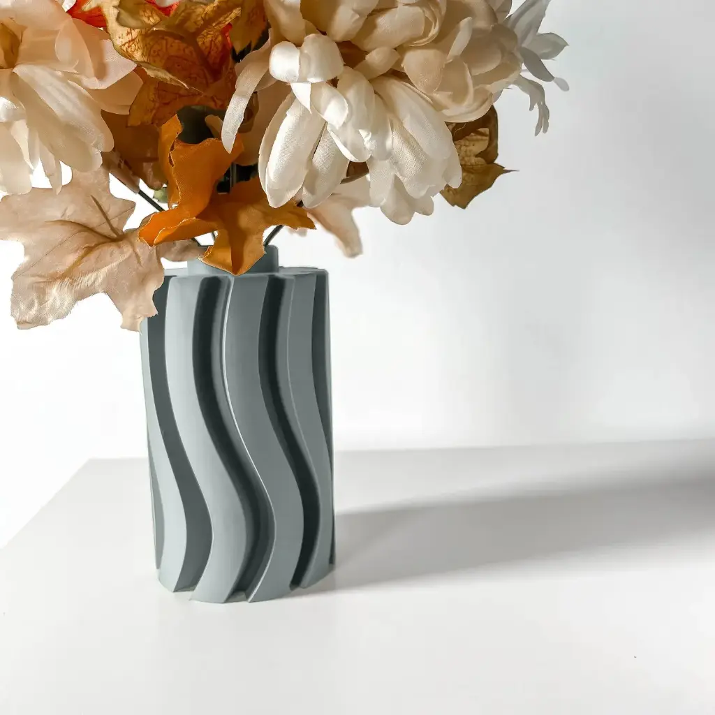 The Orin Flower Vase | Modern & Unique Home Decor for Flower Arrangements - 1096 (Army Green, 7 Inch)