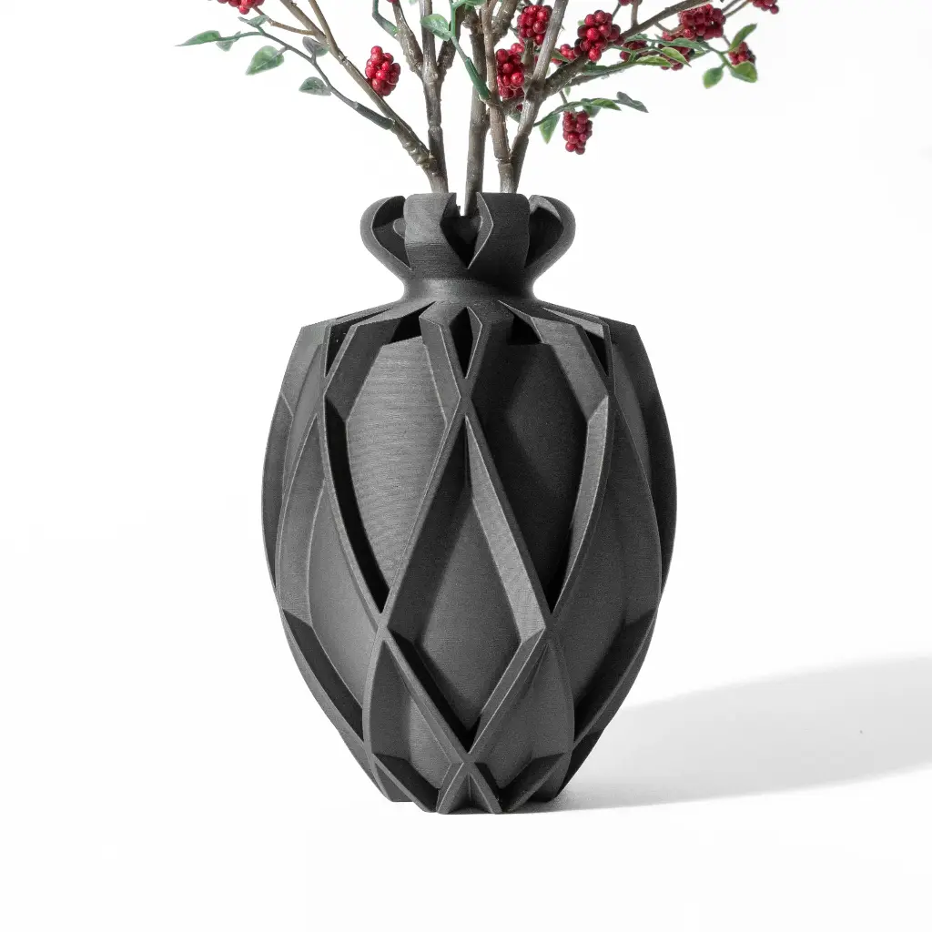 The Jari Flower Vase | Modern & Unique Home Decor for Flower Arrangements - 1126 (Army Green, 7 Inch)
