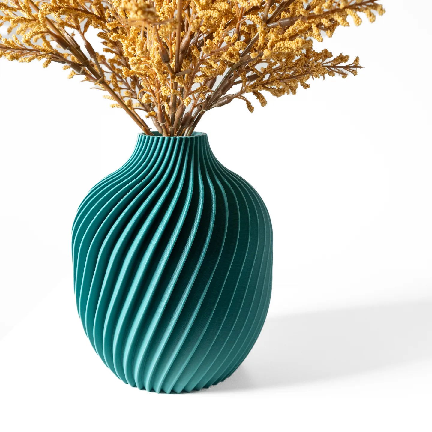 The Kivan Flower Vase | Modern & Unique Home Decor for Flower Arrangements - 1130 (Army Green, 7 Inch)