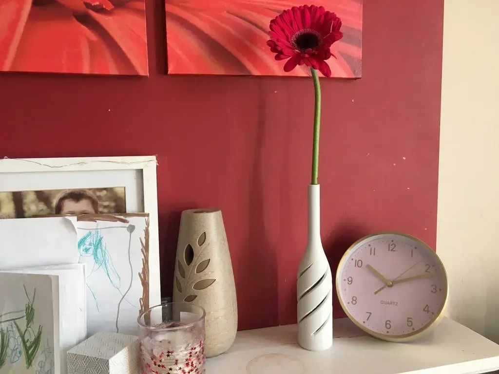 The Sliced Bottle Flower Vase | Modern & Unique Home Decor for Flower Arrangements - 1138 (Army Green, 7 Inch)