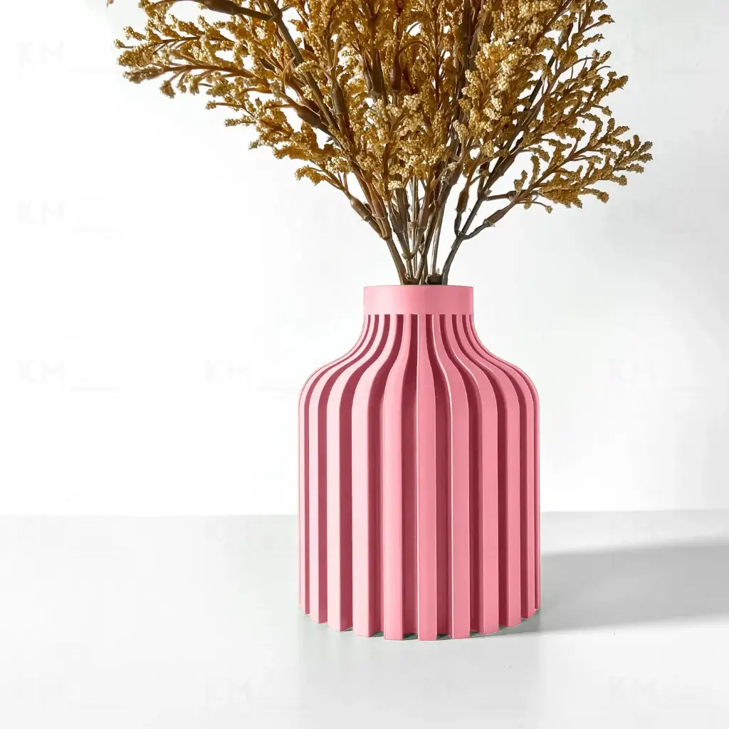 The Alik Flower Vase | Modern & Unique Home Decor for Flower Arrangements - 1071 (Army Green, 7 Inch)