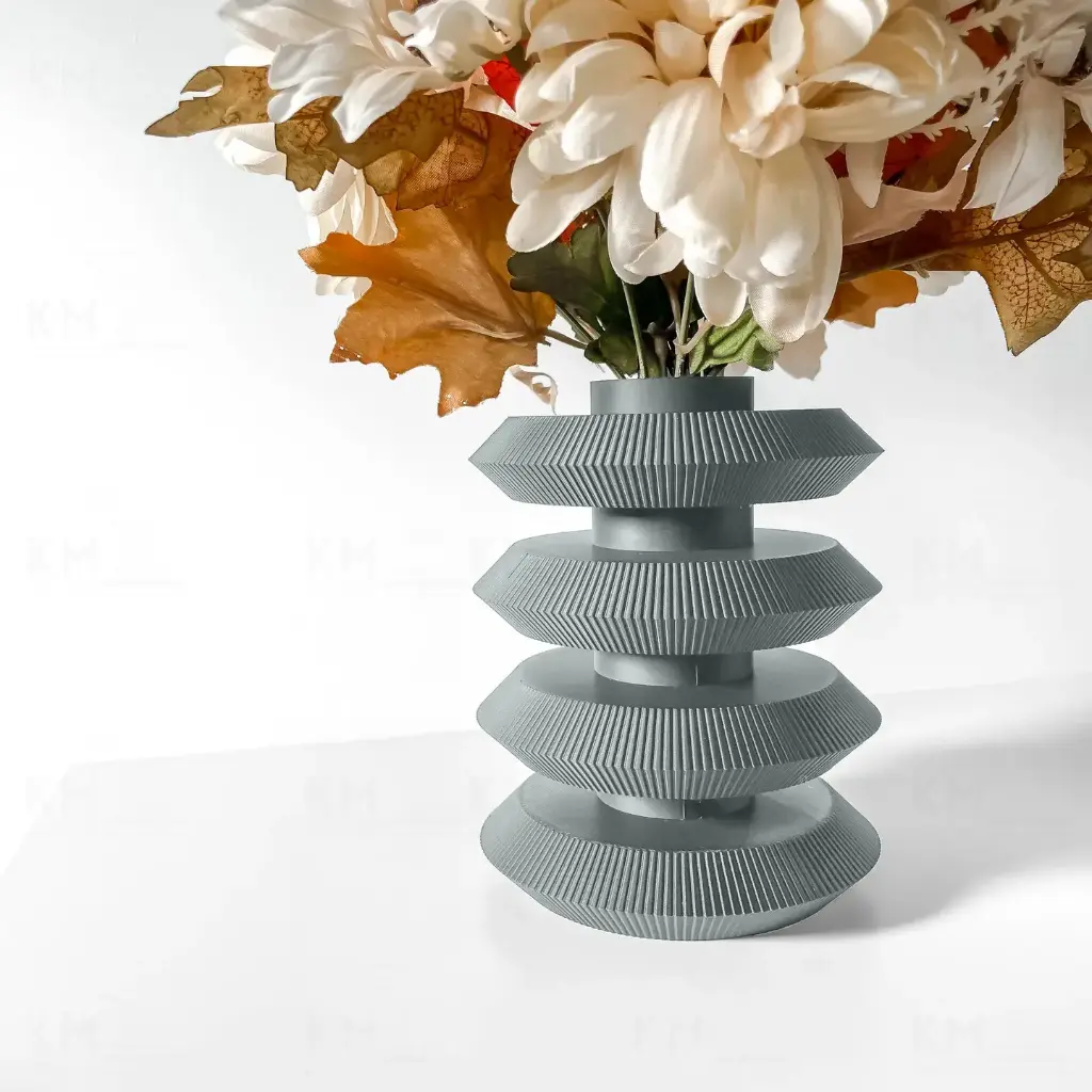 The Enima Flower Vase | Modern & Unique Home Decor for Flower Arrangements - 1076 (Army Green)