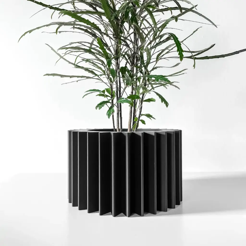 The Tuno Planter Pot with Drainage Tray | Modern & Unique Home Decor - 0003 (Army Green, 3" Opening)