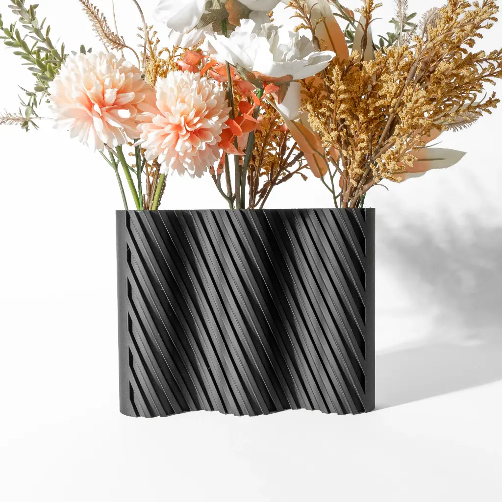 The Bora Triple Flower Vase | Modern & Unique Home Decor for Flower Arrangements - 1120 (Army Green, 6 Inch)