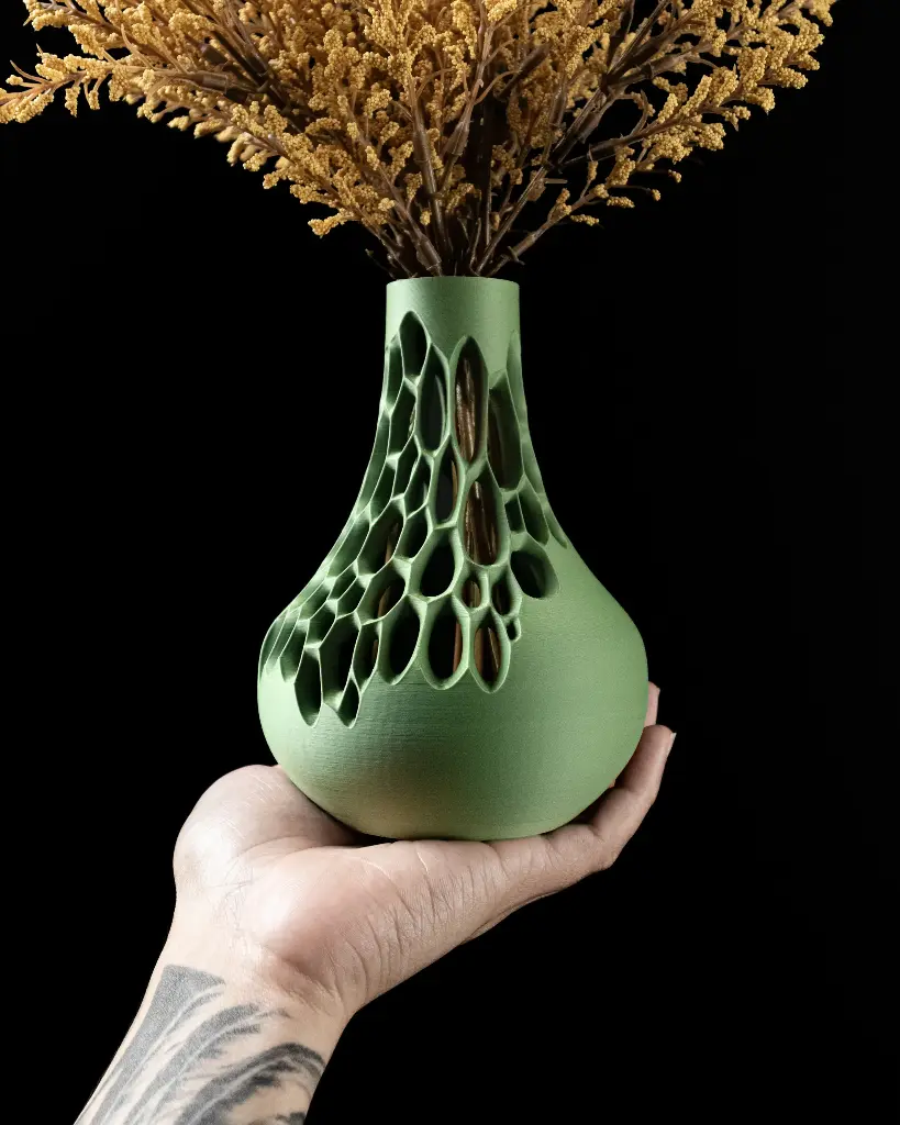 The Virus Flower Vase | Modern & Unique Home Decor for Flower Arrangements - 1142 (Army Green, 7 Inch)