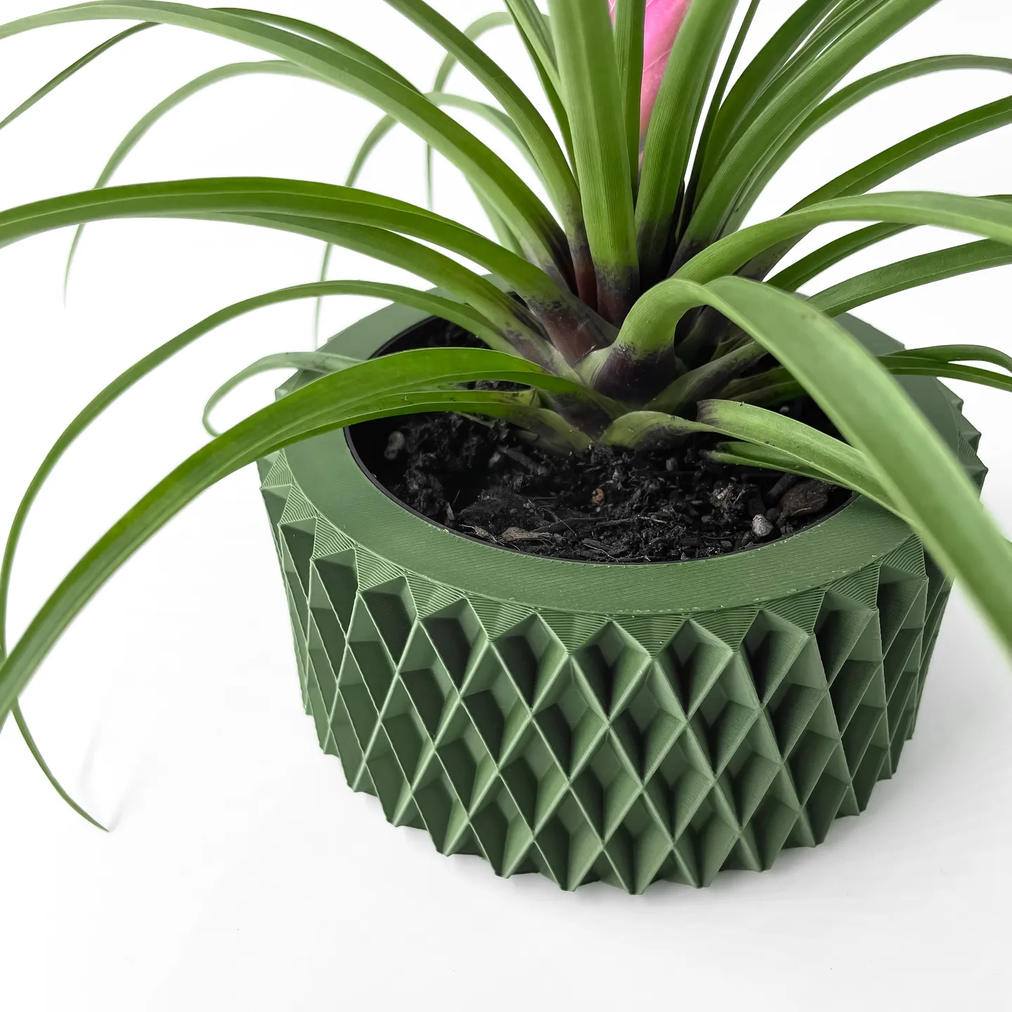 The Sarv Planter Pot with Drainage Tray | Modern & Unique Home Decor- 0018 (Army Green, 3" Opening)
