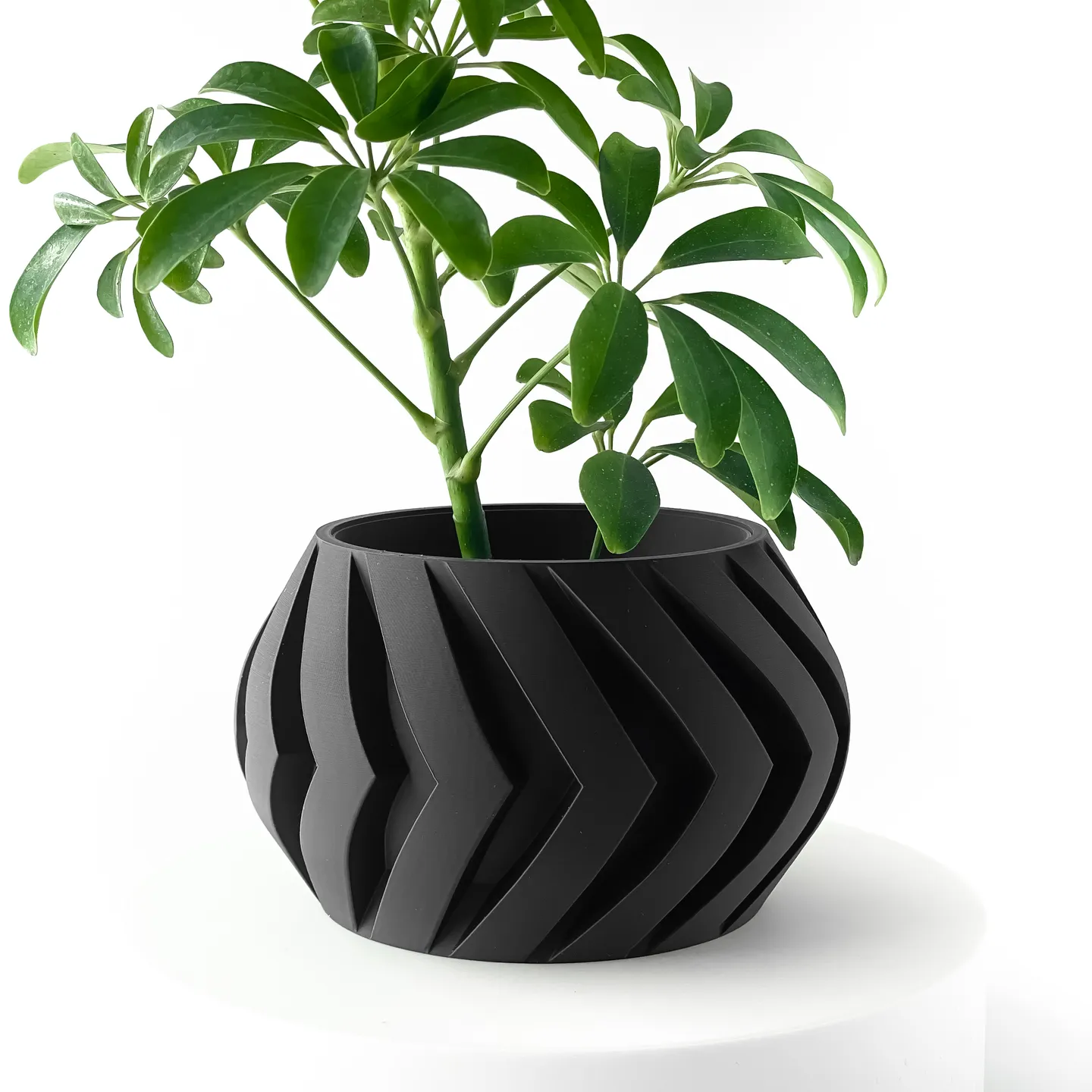 The Manse Planter Pot with Drainage Tray | Modern & Unique Home Decor- 0023 (Army Green, 3" Opening)