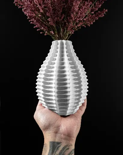 The Ribbed Flower Vase | Modern & Unique Home Decor for Flower Arrangements - 1143