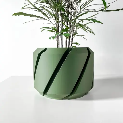 The Cens Planter Pot with Drainage Tray | Modern & Unique Home Decor- 0011