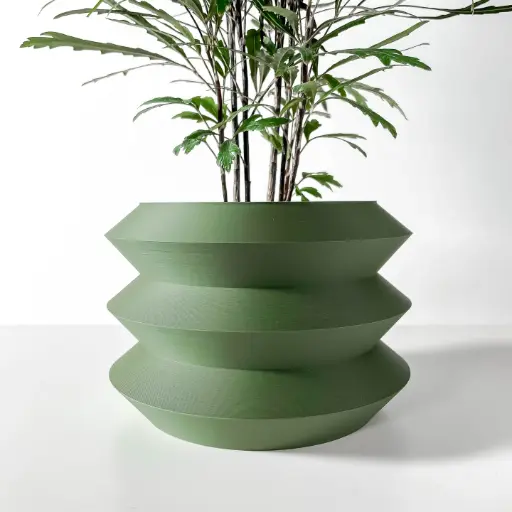 The Sima Planter Pot with Drainage Tray | Modern & Unique Home Decor- 0015