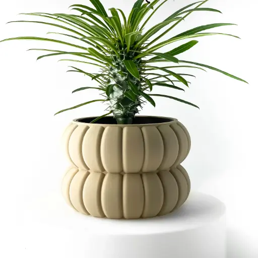 The Yanor Planter Pot with Drainage Tray | Modern & Unique Home Decor- 0022