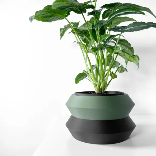 The Grafel Planter Pot with Drainage Tray | Modern & Unique Home Decor- 0026