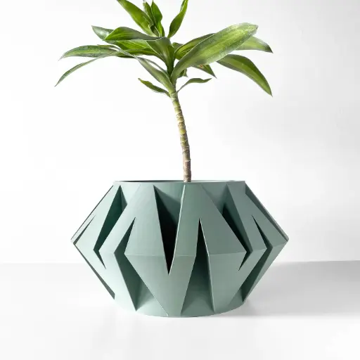 The Kovi Planter Pot with Drainage Tray | Modern & Unique Home Decor- 0030