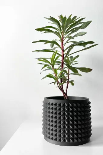 The Anver Planter Pot with Drainage Tray | Modern & Unique Home Decor- 0038