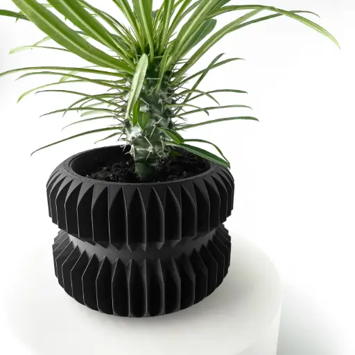 The Pilas Planter Pot with Drainage Tray | Modern & Unique Home Decor- 0041