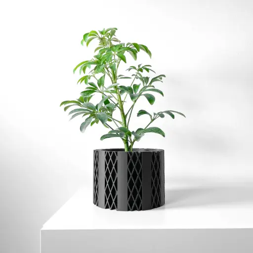 The Arven Planter Pot with Drainage Tray | Modern & Unique Home Decor- 0043