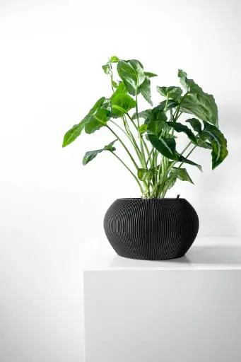 The Melfi Planter Pot with Drainage Tray | Modern & Unique Home Decor- 0061