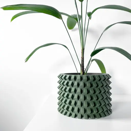 The Rilvo Planter Pot with Drainage Tray | Modern & Unique Home Decor- 0068
