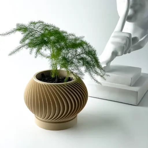 The Caleth Planter Pot with Drainage Tray | Modern & Unique Home Decor- 0081